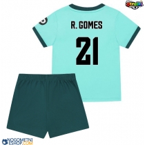 Otroški Nogometni dresi Wolves Rodrigo Gomes #21 Gostujoči 2025-26 Kratek Rokav (+ Kratke hlače)